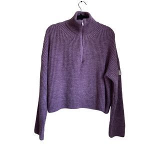 BDG Urban Outfitters Purple Chunky Knit Fuzzy Soft 1/4 Zip Pullover Sweater L
